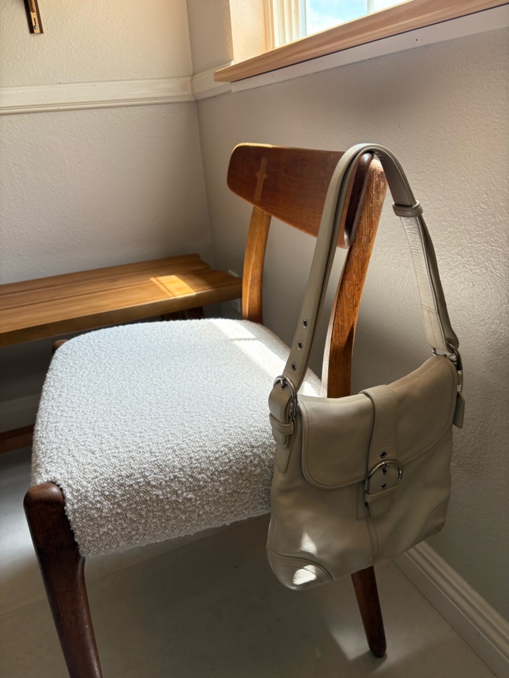 Vintage Coach SoHo Leather Shoulder Bag with Buckle Detail